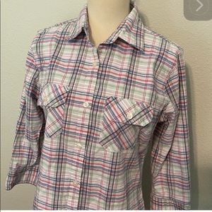 Carhartt women’s plaid button down shirt sz L